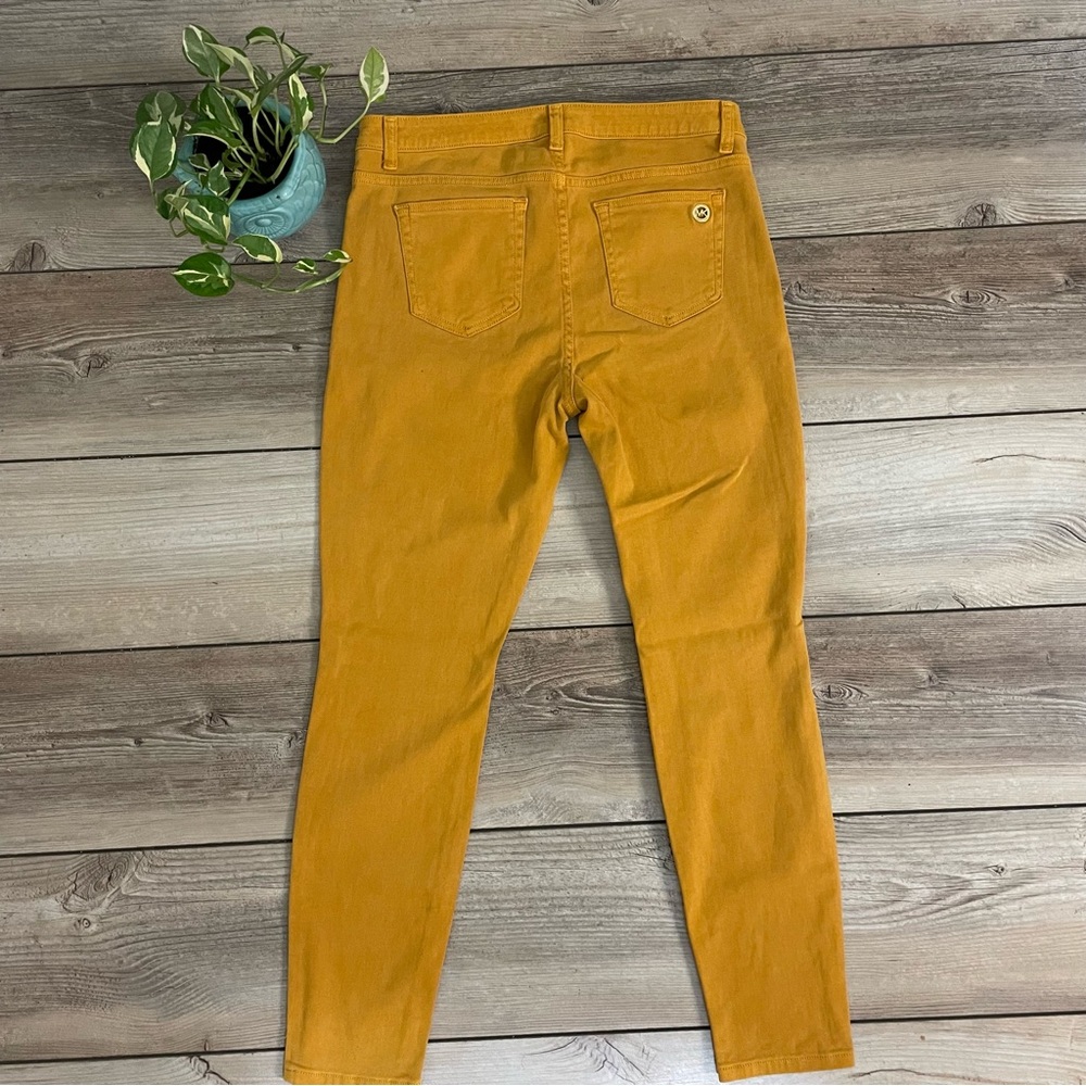 MICHAEL Michael Kors Mustard Skinny‎ Slim Leg Jeans Women’s 10 High Rise Denim - Picture 6 of 8